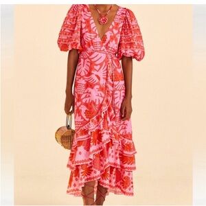 Farm Rio Wrap Midi Dress